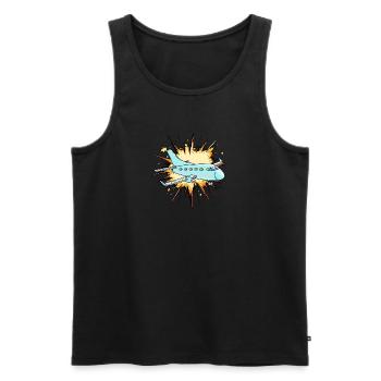 Airplane Flying - Men's Premium Organic Tank Top - black - Front - AI Model Male 178 light (178cm)