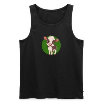 Kuh Rind - Männer Premium Bio Tank Top - Schwarz - Vorne - Michal (187cm)