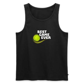Tennis, meilleur jeu, sport de balle, raquettes - Débardeur bio Premium Homme - noir - Devant - Michal (187cm)