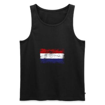 Pays-Bas Pavillon Used Look Amsterdam Vintage - Débardeur bio Premium Homme - noir - Devant - Michal (187cm)