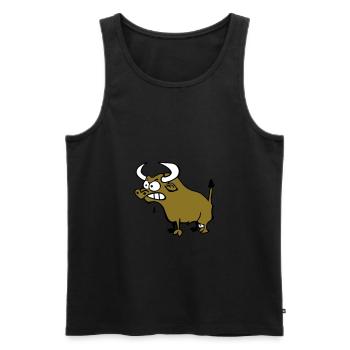 Mad Bull - Débardeur bio Premium Homme - noir - Devant - AI Model Male 178 light (178cm)