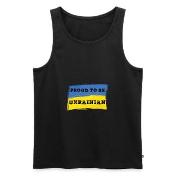 Fiers d’être ukrainiens - Ukraine - Débardeur bio Premium Homme - noir - Devant - AI Model Male 178 light (178cm)