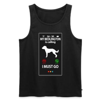 Bedlington Whippet Spruch Sprüche Lustig Witzig - Männer Premium Bio Tank Top - Schwarz - Vorne - AI Model Male 178 light (178cm)