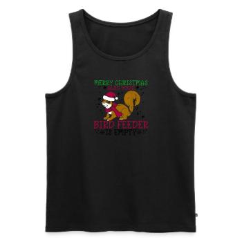 Merry Christmas Squirrel Humor Funny Witty - Men's Premium Organic Tank Top - black - Front - Michal (187cm)