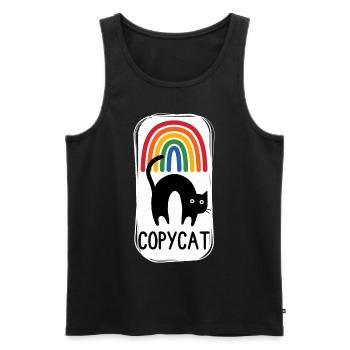 Regenbogen-Katze! - Männer Premium Bio Tank Top - Schwarz - Vorne - AI Model Male 178 light (178cm)