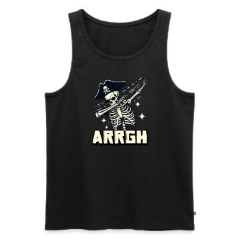 Halloween Pirate Saying Outfit Costume Arrgh - Men's Premium Organic Tank Top - black - Front - Michal (187cm)