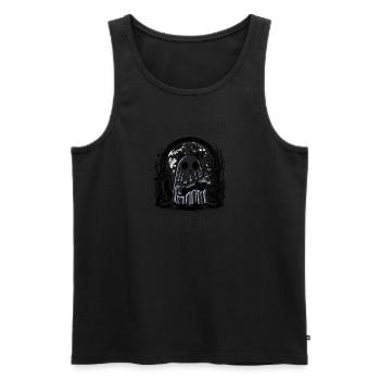 Halloween chat fantôme humour disant drôle - Débardeur bio Premium Homme - noir - Devant - Michal (187cm)