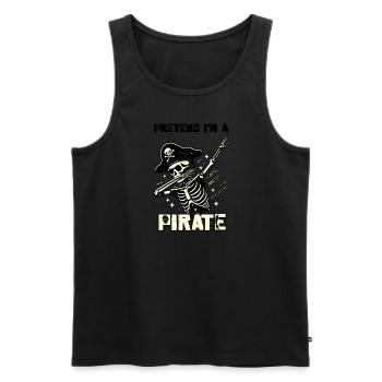 Halloween Pirate Saying Outfit Costume Cool - Men's Premium Organic Tank Top - black - Front - Michal (187cm)