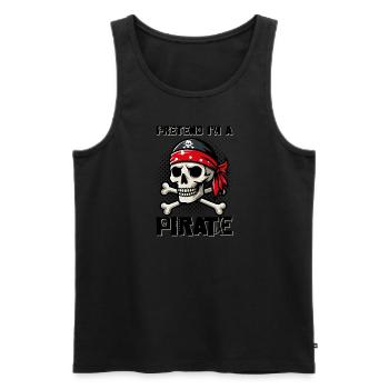Halloween Pirate Dire Tenue Costume Drôle - Débardeur bio Premium Homme - noir - Devant - Michal (187cm)