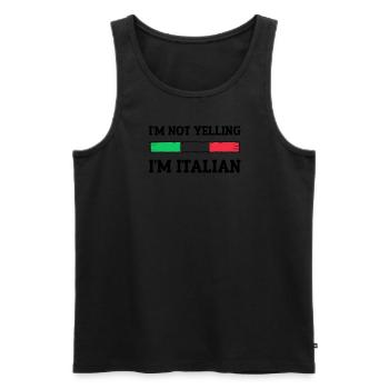 Italien Italie Idée cadeau Humour - Débardeur bio Premium Homme - noir - Devant - Michal (187cm)