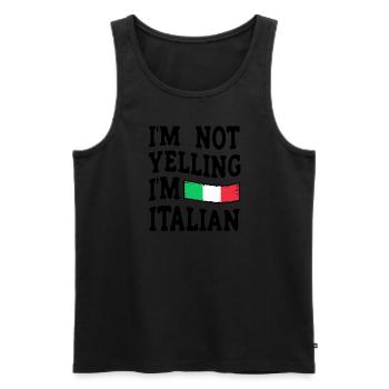 Italien Italie Idée cadeau Humour - Débardeur bio Premium Homme - noir - Devant - Michal (187cm)