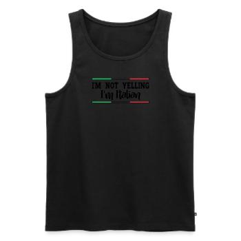 Italien Italie Idée cadeau Humour - Débardeur bio Premium Homme - noir - Devant - Michal (187cm)