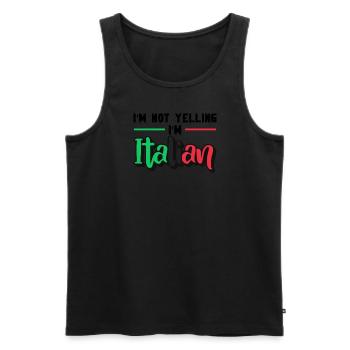Italien Italie Idée cadeau Humour - Débardeur bio Premium Homme - noir - Devant - Michal (187cm)