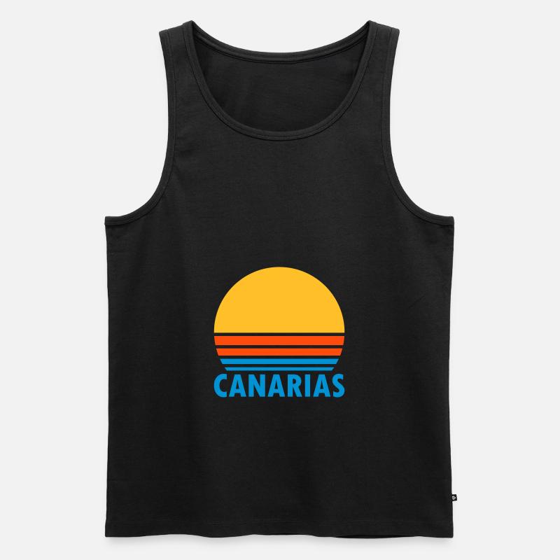 Canarias (geteilte Sonne) - Männer Premium Bio Tank Top - Schwarz