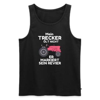 Mein Trecker ölt nicht er markiert sein Revier - Männer Premium Bio Tank Top - Schwarz - Vorne - AI Model Male 178 light (178cm)