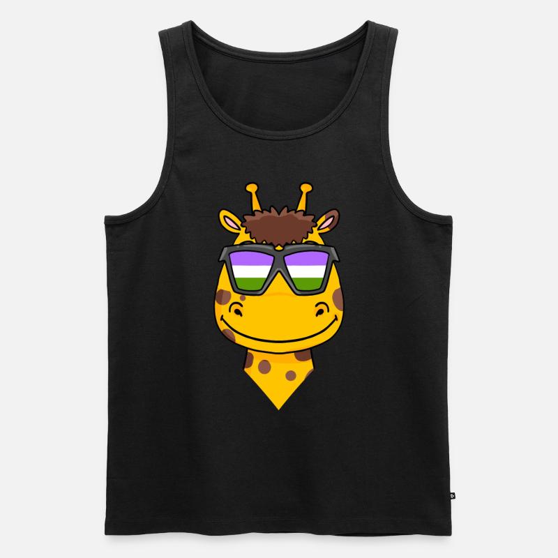 Genderqueer Giraffe - Männer Premium Bio Tank Top - Schwarz