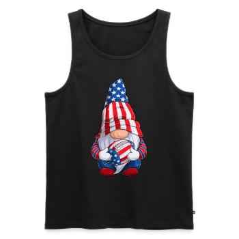 Gnome avec ballon de football américain ou de rugby - Débardeur bio Premium Homme - noir - Devant - Michal (187cm)