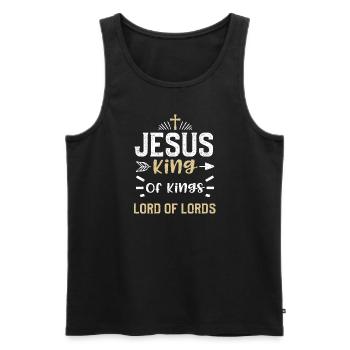 Jesus King Of Kings Lord Of Lords - Männer Premium Bio Tank Top - Schwarz - Vorne - AI Model Male 178 light (178cm)