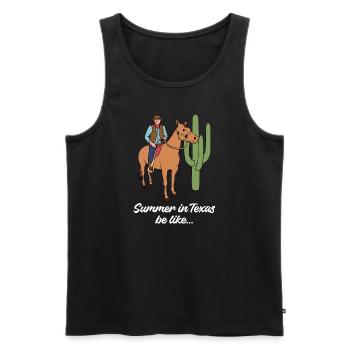 Texas Weather Summer Design pour les fiers Texans - Débardeur bio Premium Homme - noir - Devant - Michal (187cm)