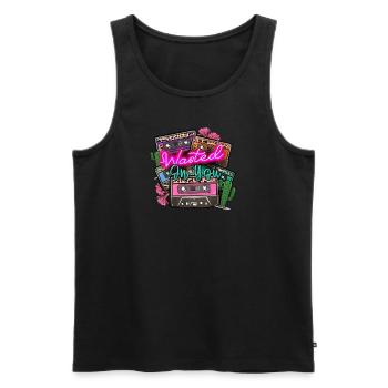 Kassetten retro style - buntes vintage Motiv - Männer Premium Bio Tank Top - Schwarz - Vorne - Michal (187cm)