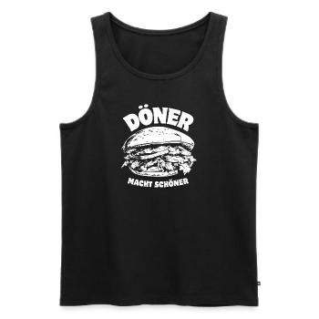 Döner macht schöner - Döner Kebab - Spruch - Männer Premium Bio Tank Top - Schwarz - Vorne - Michal (187cm)