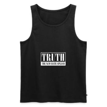 Politics I Political Correctness I Truth The New - Men's Premium Organic Tank Top - black - Front - AI Model Male 178 light (178cm)