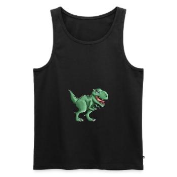 T-rex Tyrannosaurus Rex Dino Illustration - Men's Premium Organic Tank Top - black - Front - AI Model Male 178 light (178cm)