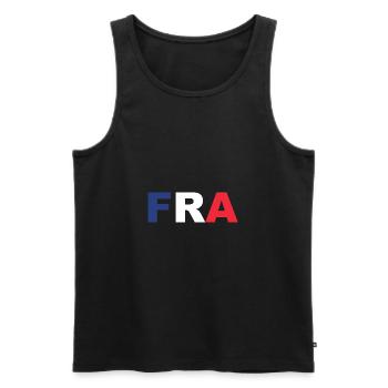 Frankreich Flagge ISO Code FRA EU - Männer Premium Bio Tank Top - Schwarz - Vorne - AI Model Male 178 light (178cm)