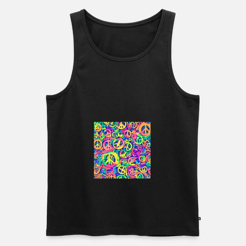 Regenbogen des Friedens - Männer Premium Bio Tank Top - Schwarz