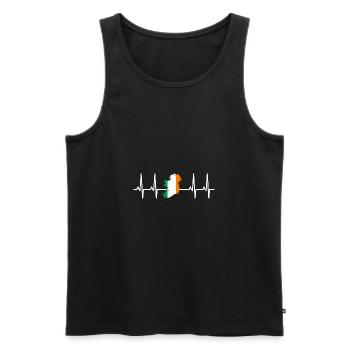 Drapeau de l'Irlande Battement de coeur ECG Battement de coeur - Débardeur bio Premium Homme - noir - Devant - Michal (187cm)