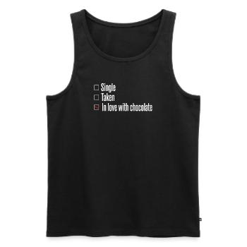 Nourriture au chocolat unique donnée Saint-Valentin - Débardeur bio Premium Homme - noir - Devant - Michal (187cm)