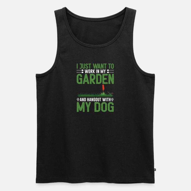 Hundebesitzer Gärtner Gartenarbeit Geschenk - Männer Premium Bio Tank Top - Schwarz