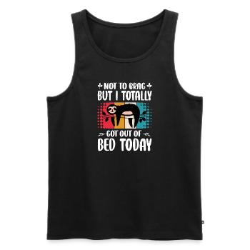 Faultier Morgenmuffel Verschlafen Faulheit Bett - Männer Premium Bio Tank Top - Schwarz - Vorne - AI Model Male 178 light (178cm)