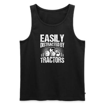 Farmer Tractor Agriculture Farmer Tractor Farm - Men's Premium Organic Tank Top - black - Front - Michal (187cm)