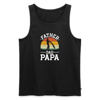 Meilleur monde Père Père Couple Couples Parents Papa papa - Débardeur bio Premium Homme - noir - Devant - Michal (187cm)
