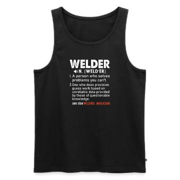Welder Occupation Heat Steel Gas WIG MAG Welding - Men's Premium Organic Tank Top - black - Front - AI Model Male 178 light (178cm)