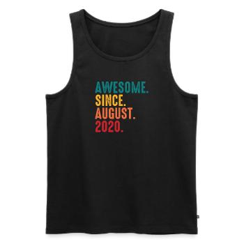 Großartig seit August 2020 Geburtstag - Männer Premium Bio Tank Top - Schwarz - Vorne - AI Model Male 178 light (178cm)