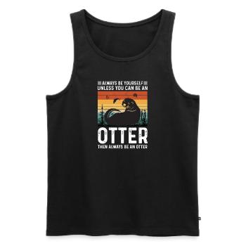 SEI EIN OTTER Otter Merch Süßer Otter Kinder - Männer Premium Bio Tank Top - Schwarz - Vorne - Michal (187cm)