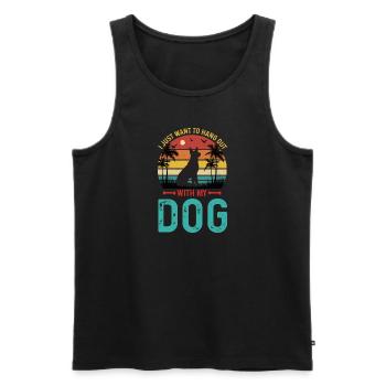 Dog Hair Dog Dog Owner Gift - Men's Premium Organic Tank Top - black - Front - Michal (187cm)
