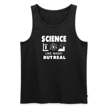 Drôle de dire Scientifique Bachelor Master - Débardeur bio Premium Homme - noir - Devant - Michal (187cm)
