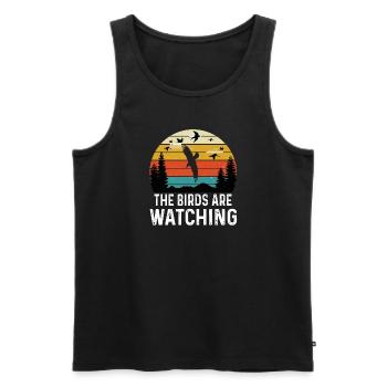 Bird watching Ornithologist Birding Birdwatching - Men's Premium Organic Tank Top - black - Front - AI Model Male 178 light (178cm)