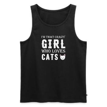 Chat Chats Animal Animal De compagnie Fille Chat Dame - Débardeur bio Premium Homme - noir - Devant - AI Model Male 178 light (178cm)
