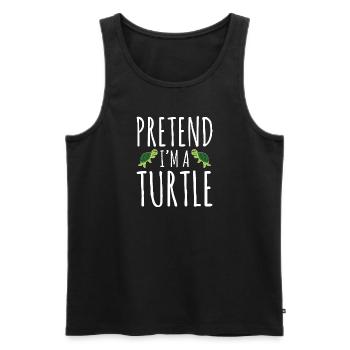 Tortue Coquille Animal Drôle Dicton Zoo - Débardeur bio Premium Homme - noir - Devant - AI Model Male 178 light (178cm)
