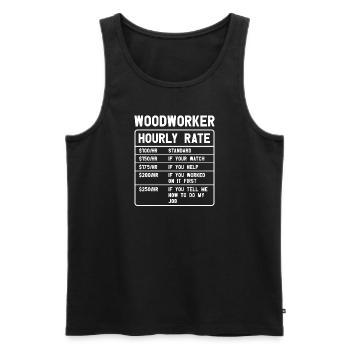 Wood Chainsaw Lumberjack Woodworker Climbing - Men's Premium Organic Tank Top - black - Front - Michal (187cm)