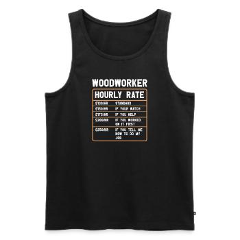 Wood Chainsaw Lumberjack Woodworker Climbing - Men's Premium Organic Tank Top - black - Front - Michal (187cm)