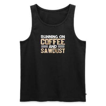 Arborist Trees and Coffee Lumberjack - Men's Premium Organic Tank Top - black - Front - Michal (187cm)