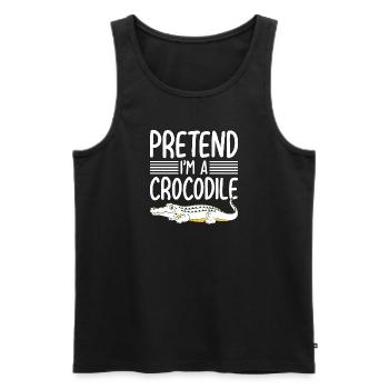 Crocodile Saying Reptile Lizard Zoo - Men's Premium Organic Tank Top - black - Front - AI Model Male 178 light (178cm)