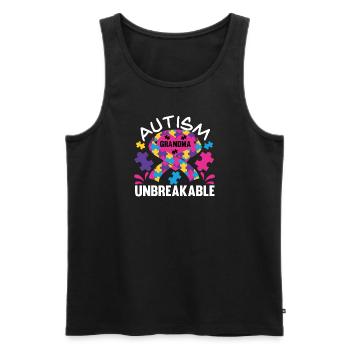 Autisme Mère Fille Fils Autistic Parents Enfant - Débardeur bio Premium Homme - noir - Devant - AI Model Male 178 light (178cm)