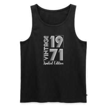 Anniversaire 1971 71 Vintage Rétro Vintage Cadeau - Débardeur bio Premium Homme - noir - Devant - Michal (187cm)