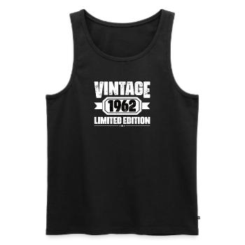 Né en 1962 Vintage Cadeau 58ème anniversaire - Débardeur bio Premium Homme - noir - Devant - Michal (187cm)